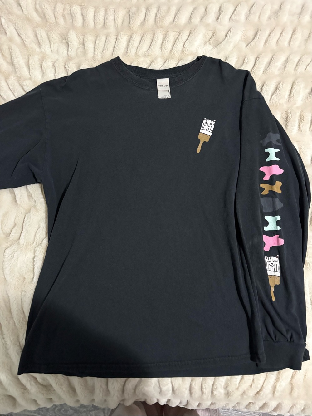 Ripndip Black Long Sleeve Tee  bob Ross Graphics